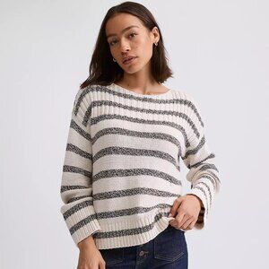 LOFT Striped Ribtrim Boatneck Sweater